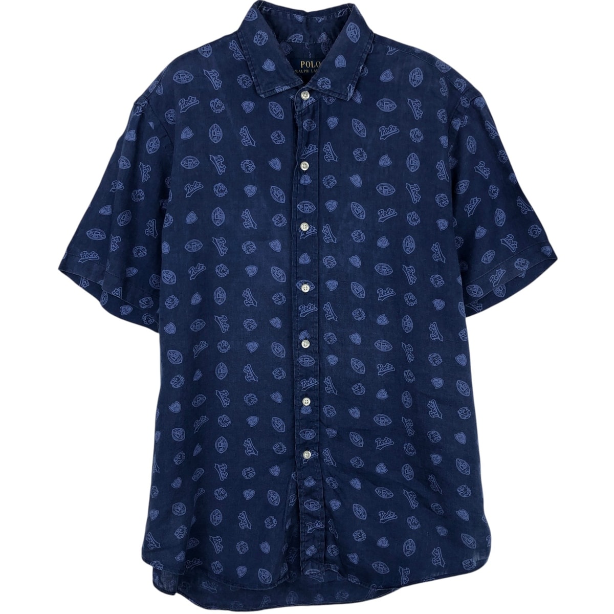 古着 ラルフローレン Ralph Lauren 半袖 リネンシャツ メンズM相当/eaa639535