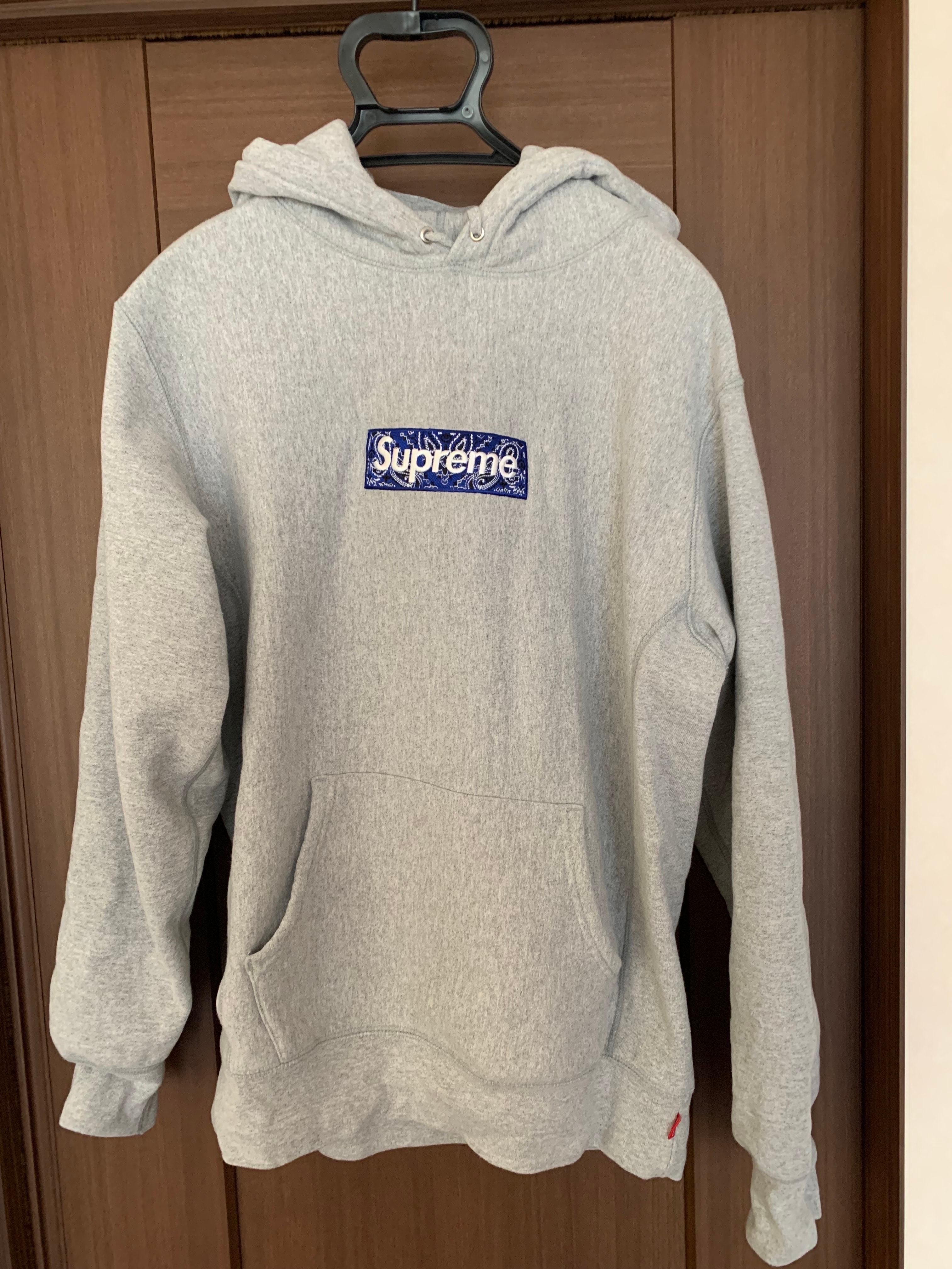 Supreme Bandana Box Logo Hooded Sweatshirt "Grey"