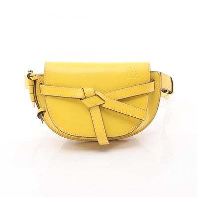 ロエベ LOEWE ゲート デュアル ミニ ウエストバッグ ボディバッグ バッグ レザー レディース イエロー系 【中古】