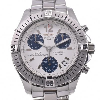 値下 ブライトリング BREITLING A53050 コルト クロノオーシャン デイト クォーツ メンズ 良品 N#145586