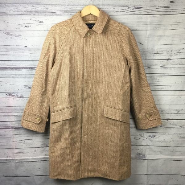 RALPH LAUREN★ツイードウール/ステンカラーコート/アウター【9号/Women's size -M/ベージュ】ラルフローレン◆BA103-B