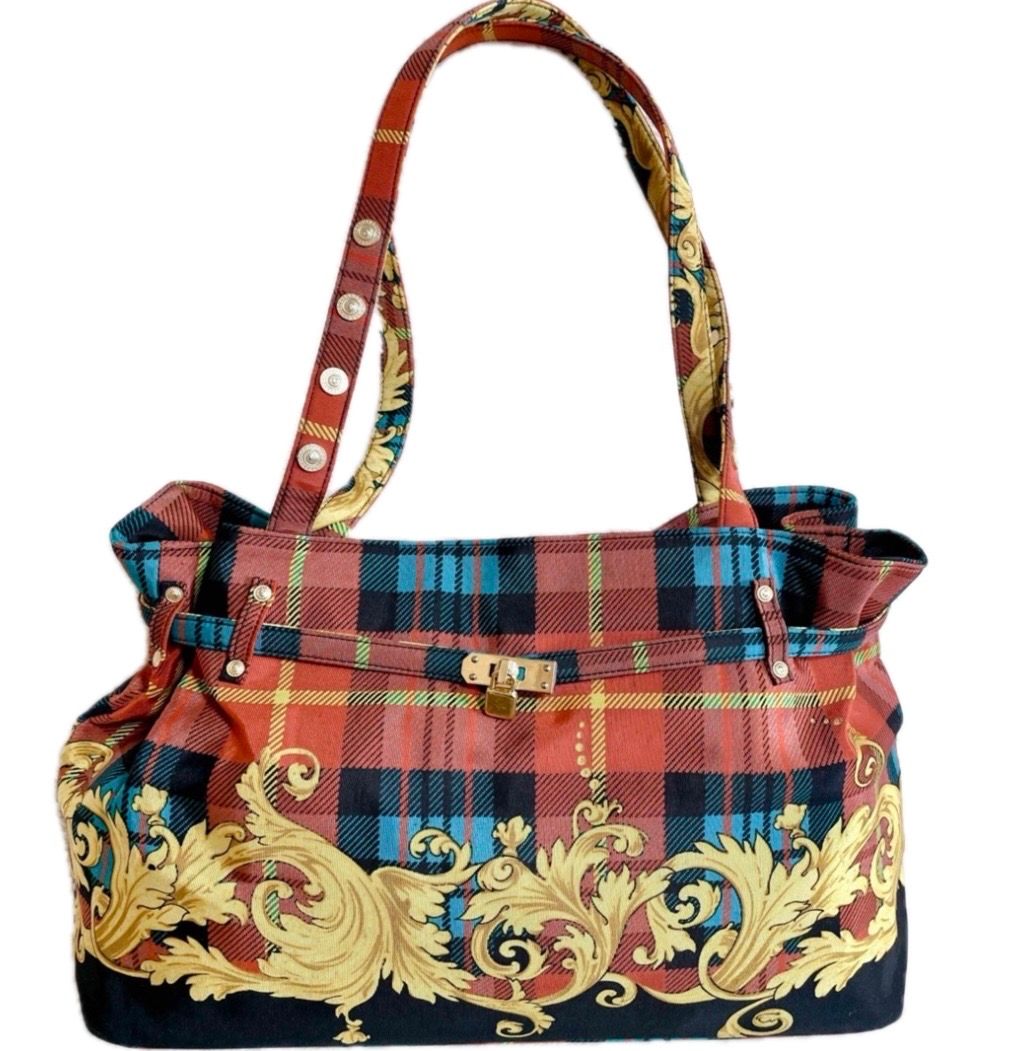 美品 VERSACE ヴェルサーチ カデナ マルチカラー トートバッグ 総柄