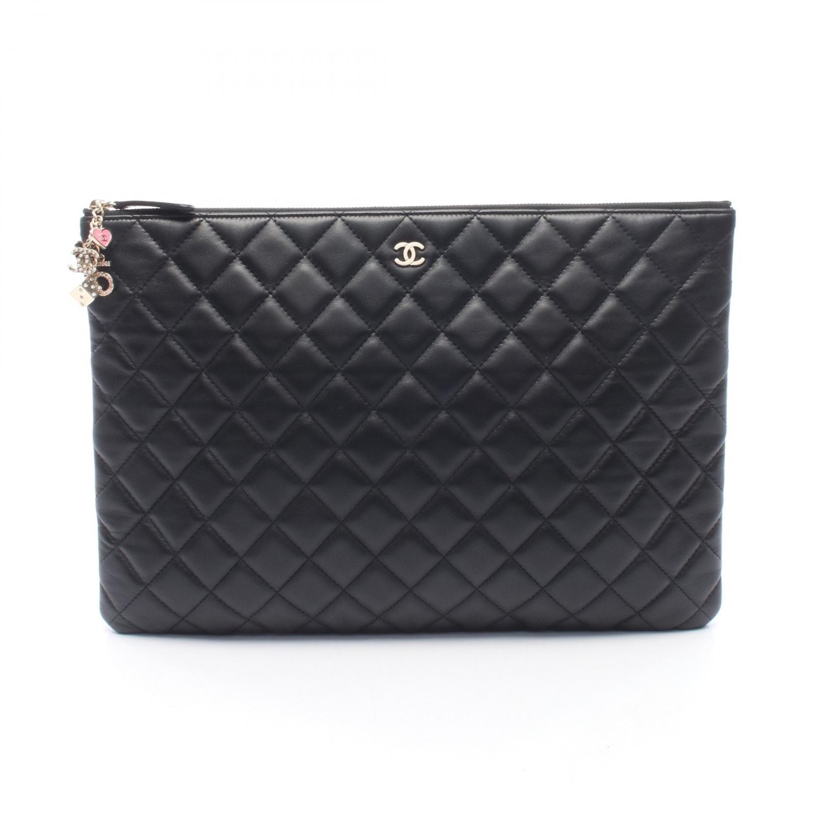 シャネル CHANEL マトラッセ セカンドバッグ クラッチバッグ バッグ ラムスキン(羊革) レディース ブラック系 A82416 【中古】