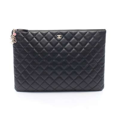 シャネル CHANEL マトラッセ セカンドバッグ クラッチバッグ バッグ ラムスキン(羊革) レディース ブラック系 A82416 【中古】