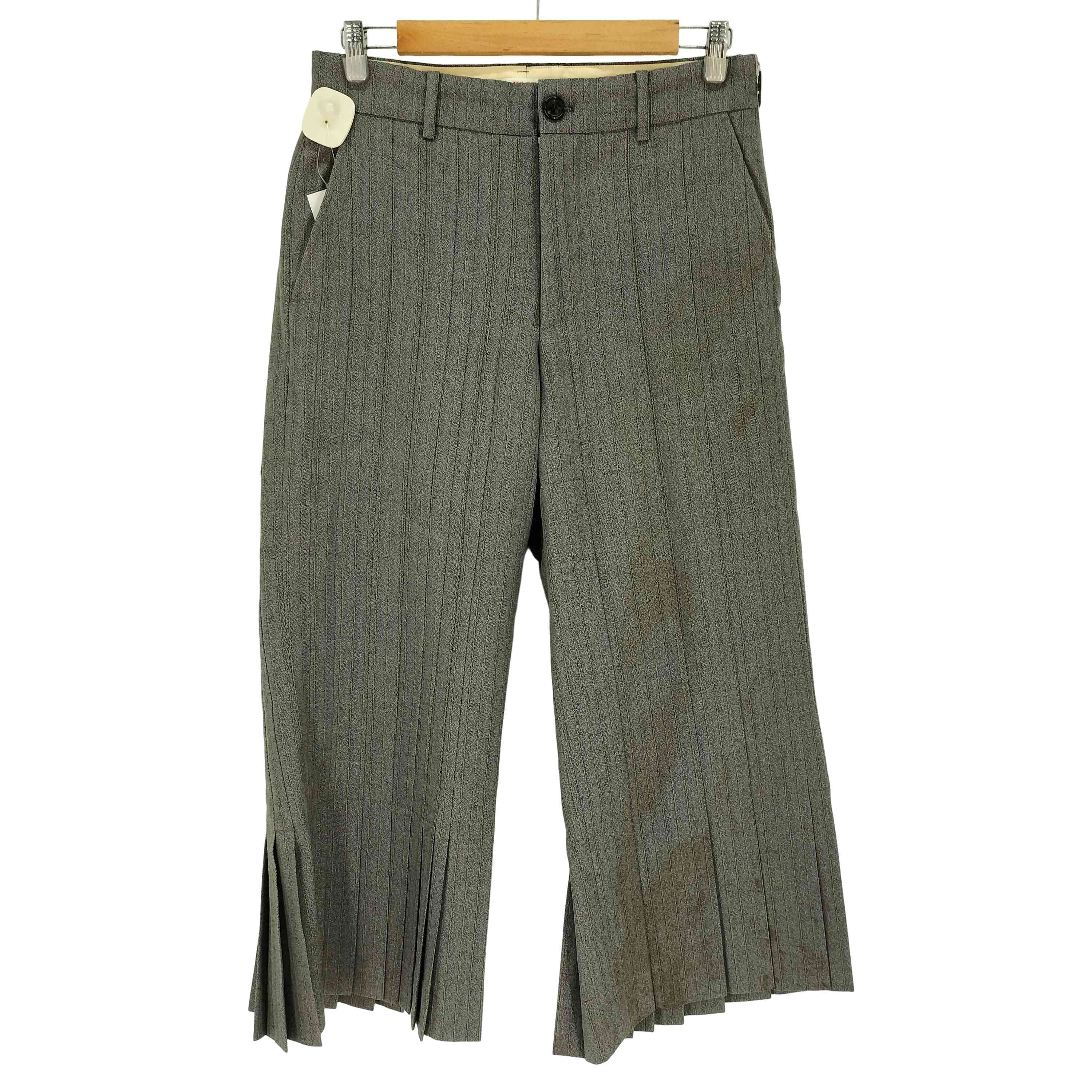 MORPHO FRILL TROUSERS プリーツ フリル ストライプ ワイドスラックス【1143745324761】