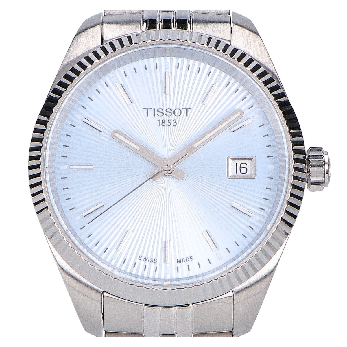 ティソ 美品 T156.210.11.351.00 シルバー文字盤 SS バラード 34mm クォーツ