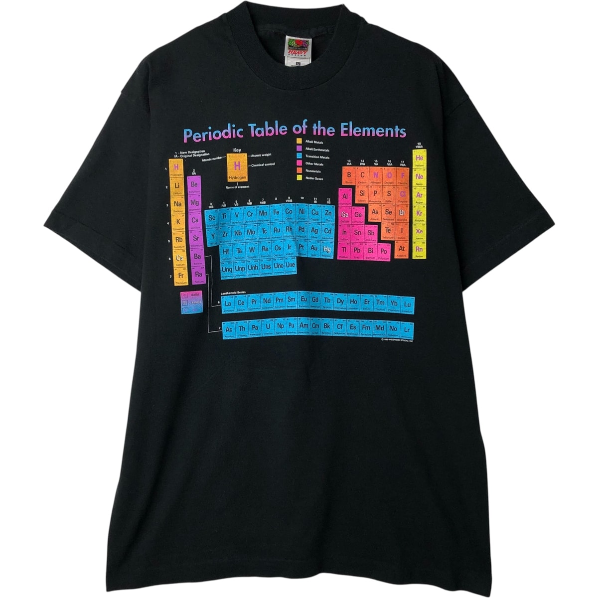 古着 90~00年代 フルーツオブザルーム FRUIT OF THE LOOM HEAVY cotton 周期表 プリントTシャツ メンズL相当/eaa618010