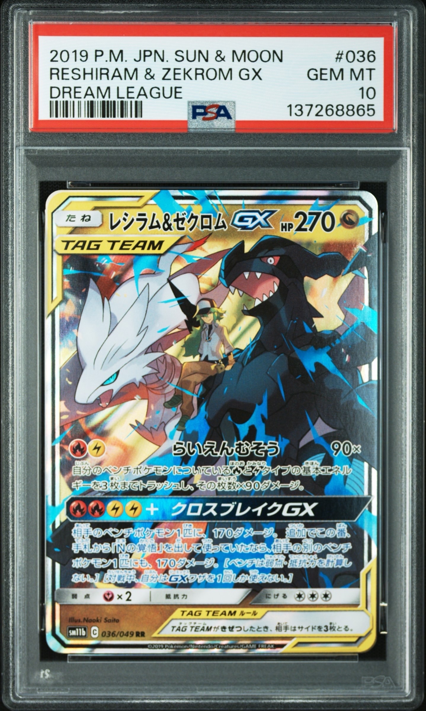 レシラム&ゼクロムGX (N) RR[SM11b 036/049](強化拡張パック「ドリームリーグ」)