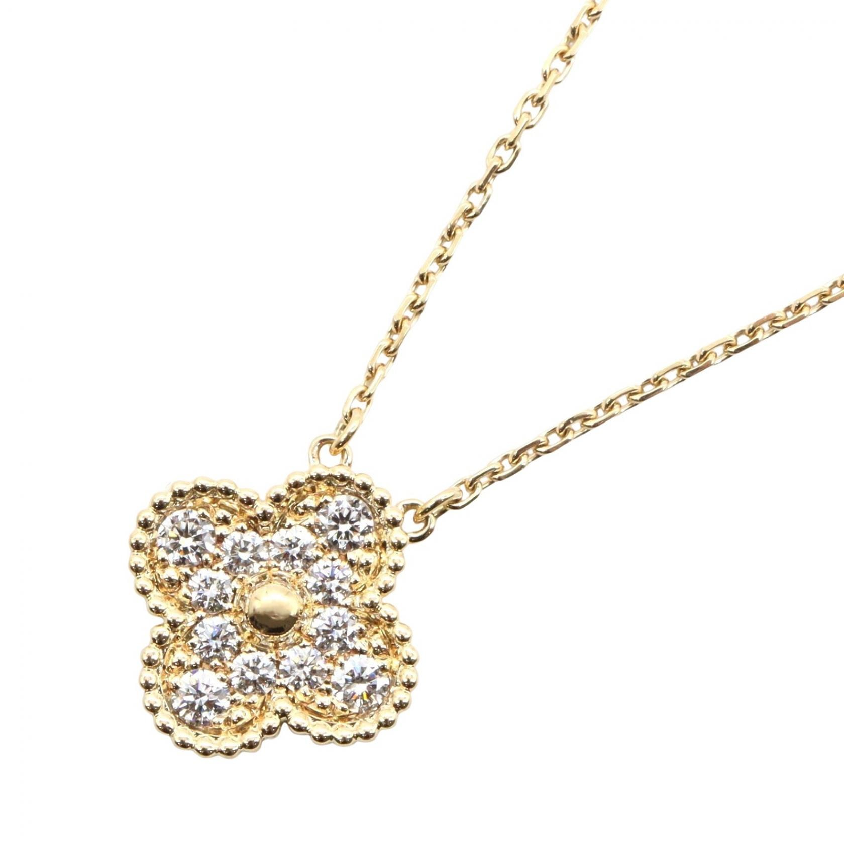 ヴァンクリーフ&アーペル Van Cleef & Arpels ヴィンテージアルハンブラ ダイヤ ネックレス ネックレス ジュエリー K18(イエローゴールド) ダイヤモンド レディース ゴールド系 / クリア系 VCARA45300 【中古】