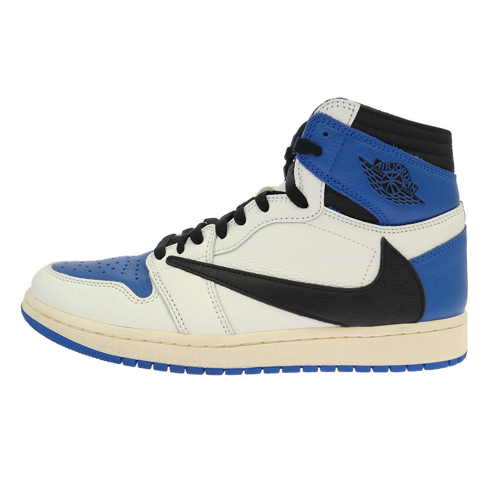 NIKE ナイキ DH3227-105 【フェイクバスターズ鑑定済】× Travis Scott × fragment design Air Jordan 1 Retro High OG SP Military Blue エアジョーダン スニーカー【中古】