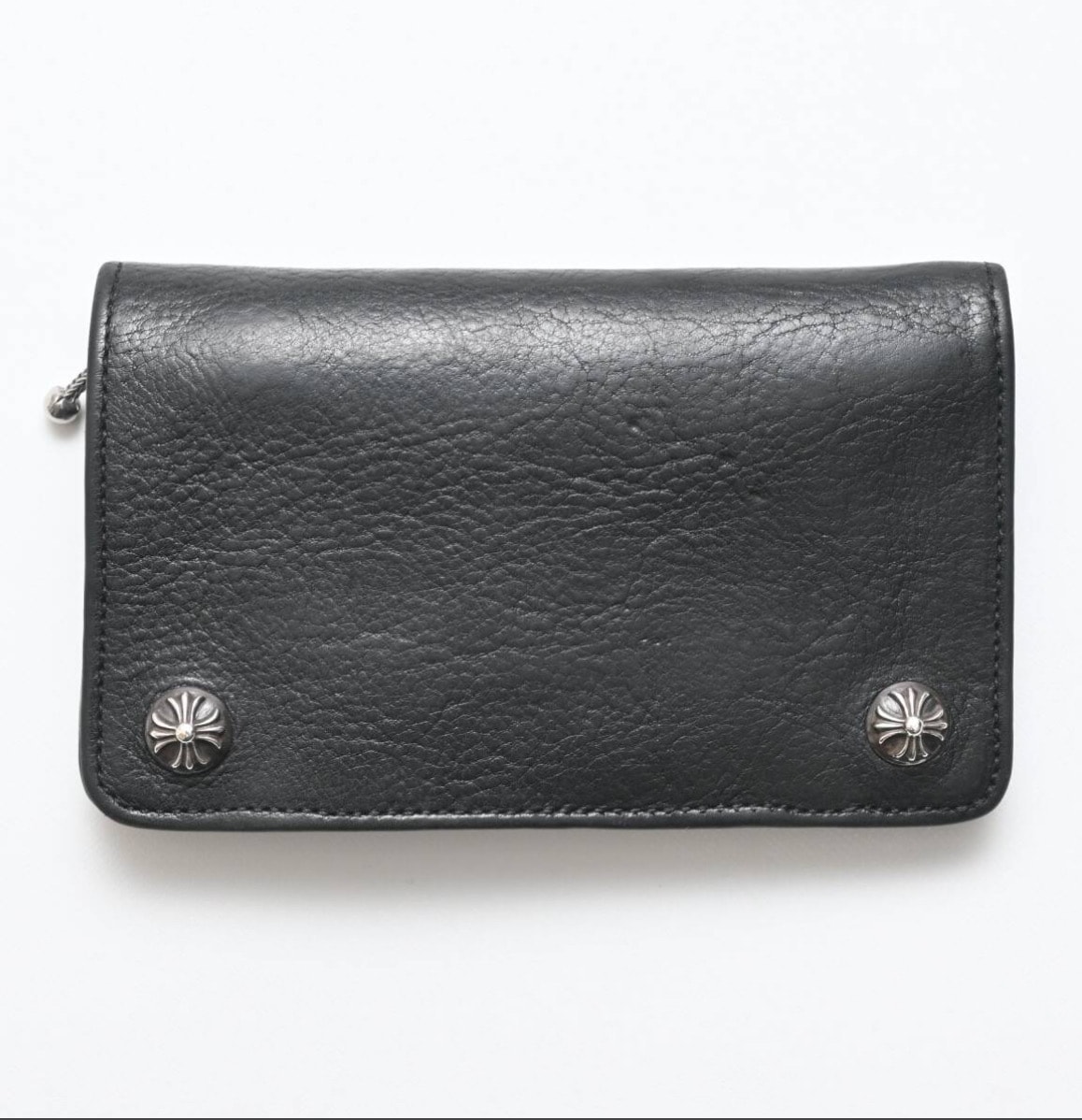 Chrome Hearts 1 Zip Wallet Cross Ball Silver "Black"