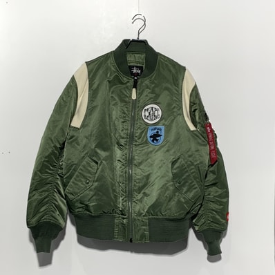 STUSSY ALPHA fragment 25ANNIVERSARY MA-1 Olive
