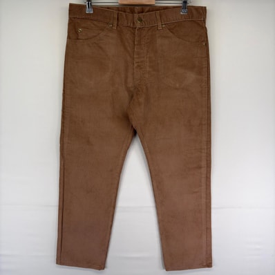 古着 90's/90年代 エルエルビーン L.L.Bean USA製 コーデュロイ パンツ 5ポケット ジッパーフライ レザーパッチ ブラウン系 メンズ