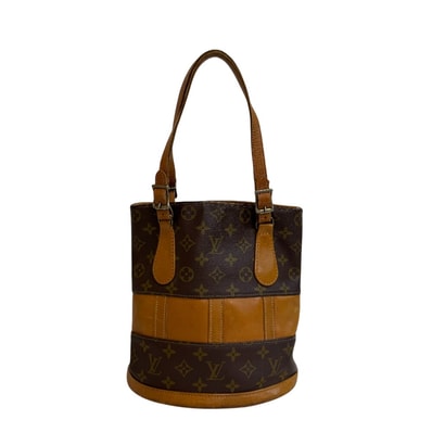 ルイヴィトン LOUIS VUITTON ショルダーバッグ モノグラム USAバケットPM T42238 ブラウン