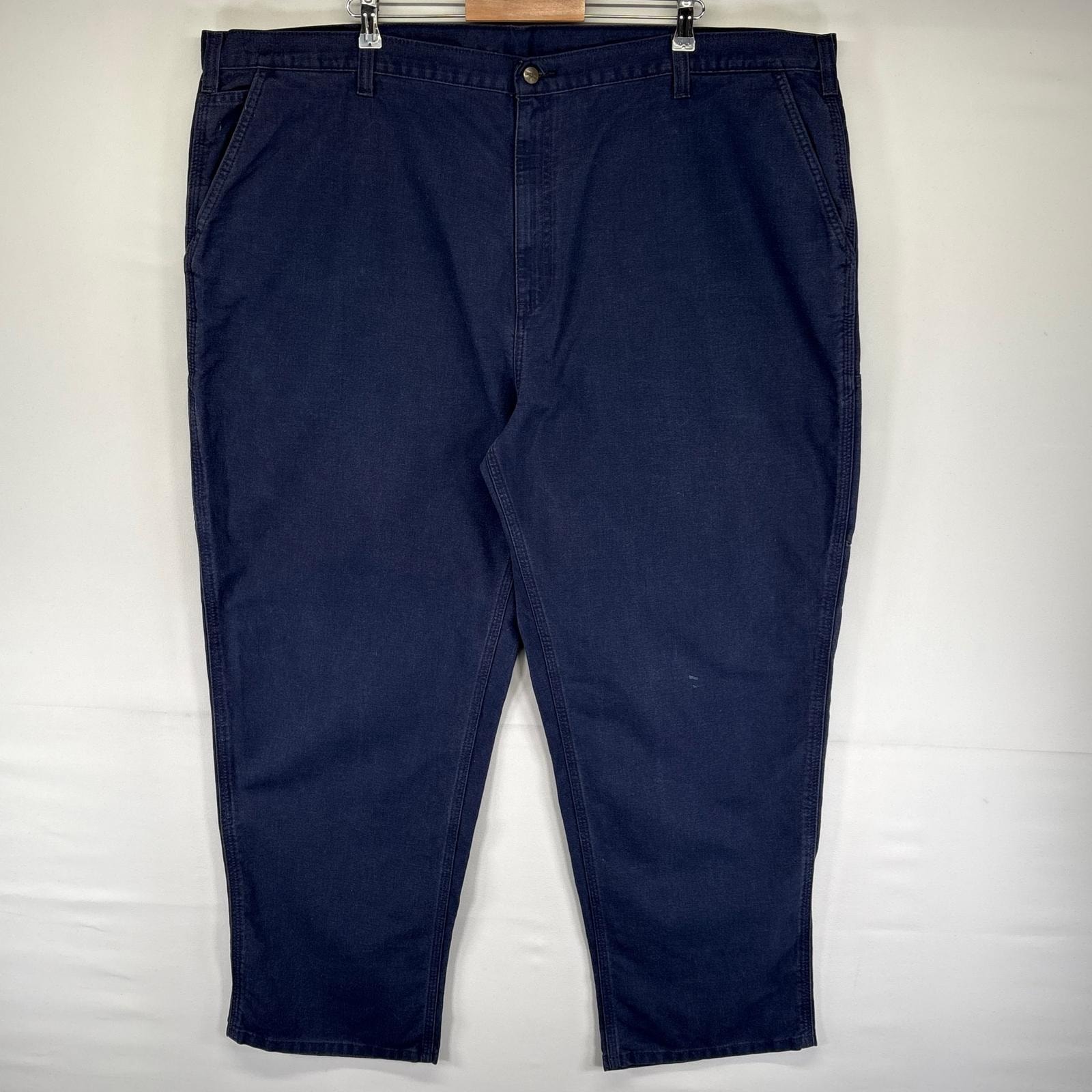 古着 カーハート Carhartt ダック パンツ ダックワークパンツ ツールポケット ジップ 大きいサイズ W50 L30  ネイビー系 メンズ