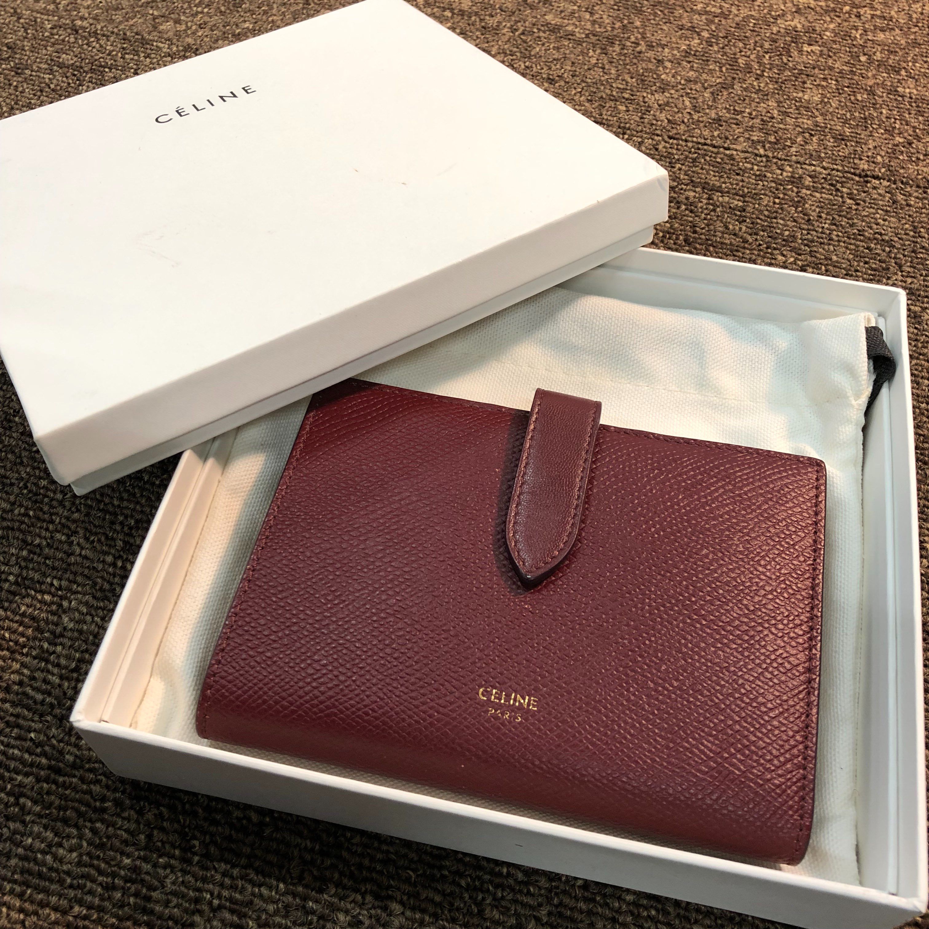 CELINE Medium Strap Wallet "Bordeaux" 