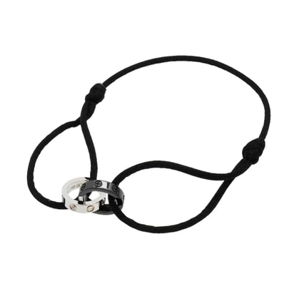 【6jkb0532】カルティエ ブレスレット ベビーラブ 丸型 サークル 4PD K18WG ホワイトゴールド セラミック コットン/ダイヤモンド ブラック【中古】レディース