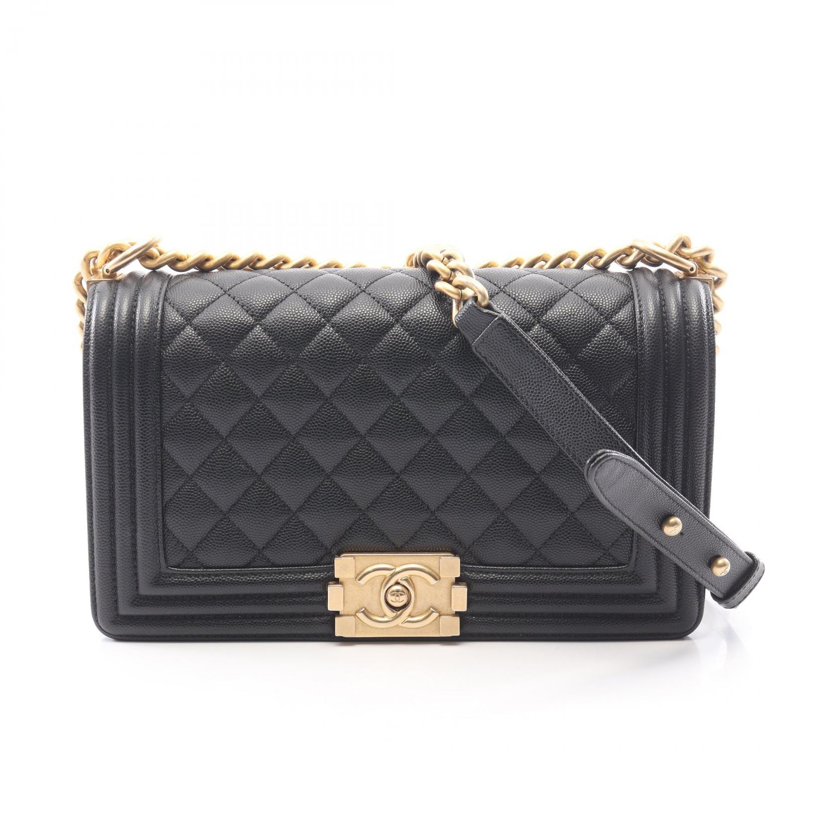シャネル CHANEL ボーイシャネル ショルダーバッグ バッグ キャビアスキン(グレインドカーフ) レディース ブラック系 【中古】
