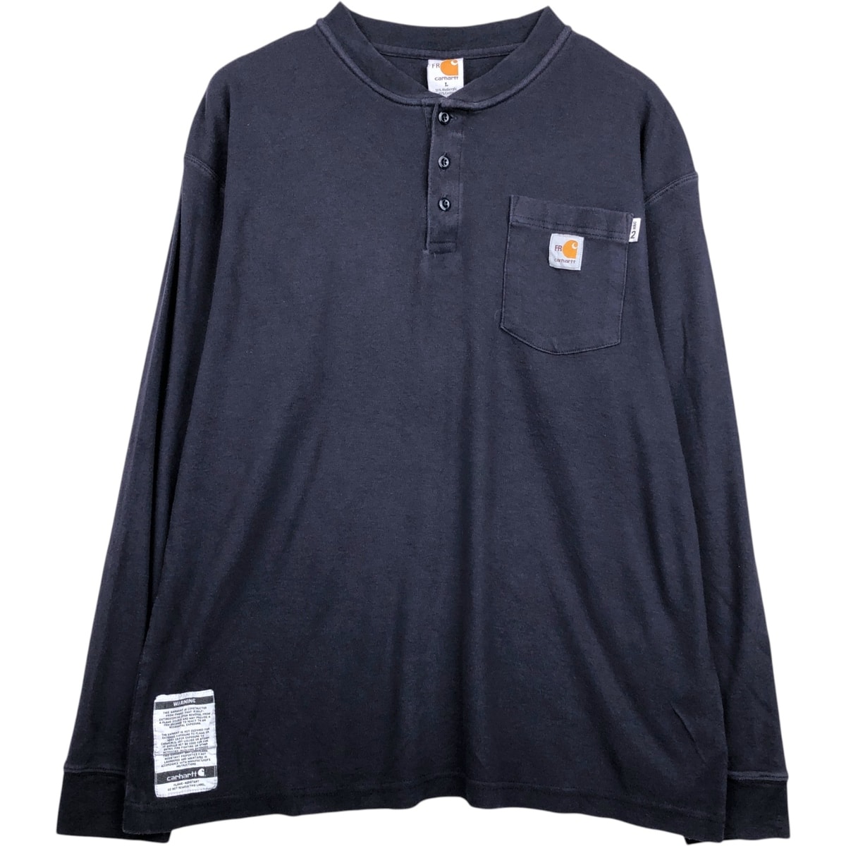 古着 カーハート Carhartt カーハート FRシリーズ ハーフボタン 無地ポケットロングTシャツ ロンT メンズL相当/eaa653212