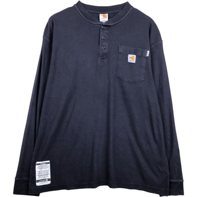 古着 カーハート Carhartt カーハート FRシリーズ ハーフボタン 無地ポケットロングTシャツ ロンT メンズL相当/eaa653212