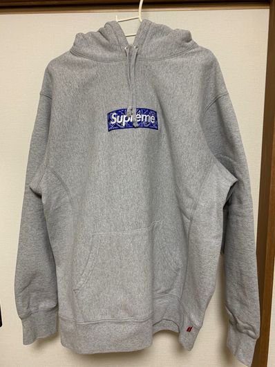 Supreme Bandana Box Logo Hooded Sweatshirt "Grey"