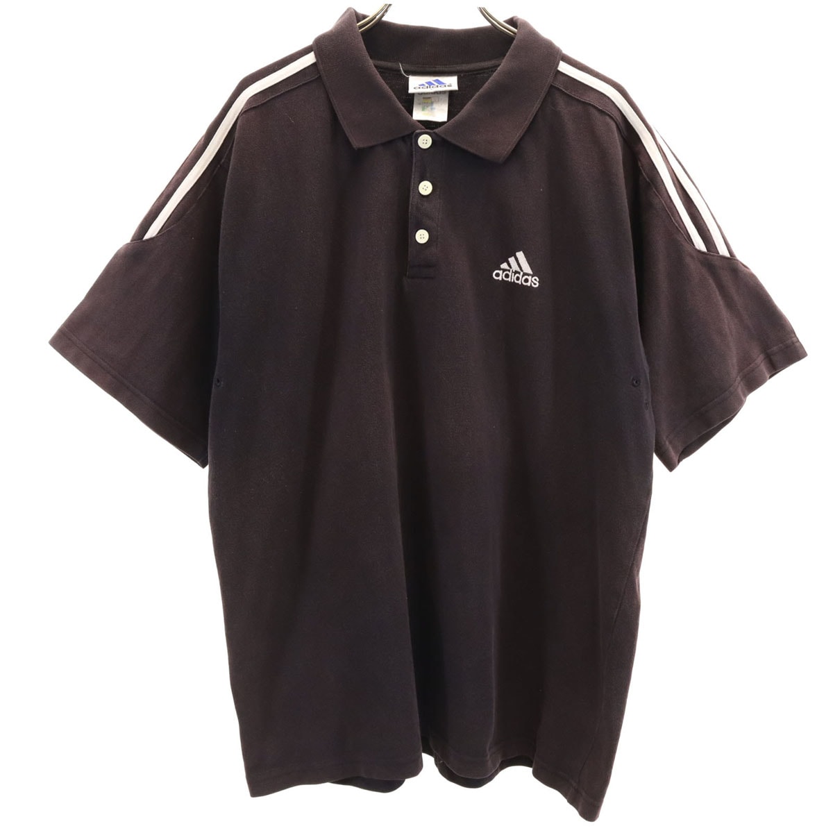 adidas アディダス 半袖 ポロシャツ L ブラック系 鹿の子