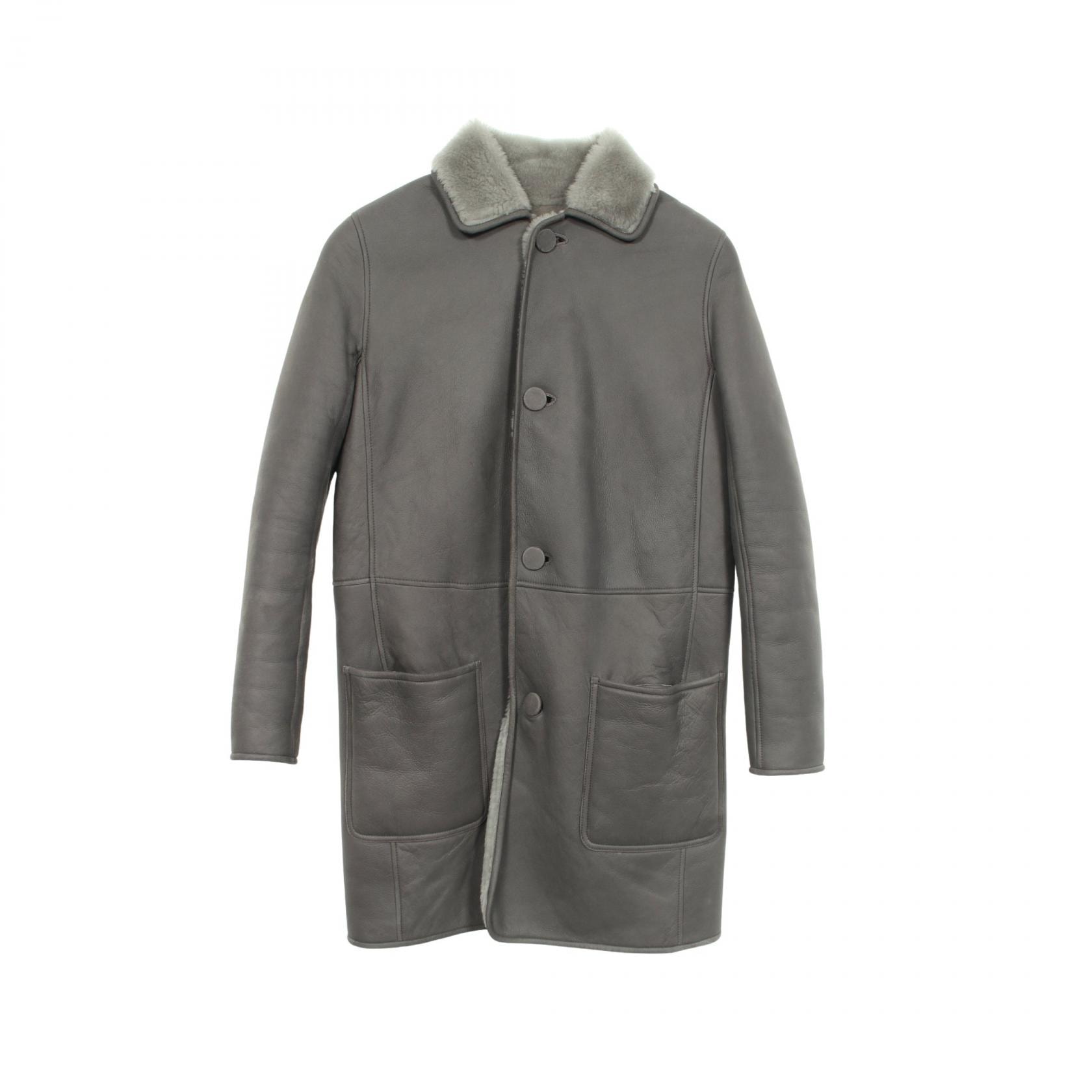 セリーヌ CELINE リバーシブル 衣料品 アウター ムートン レディース グレー系 2 8I63/344C 【中古】