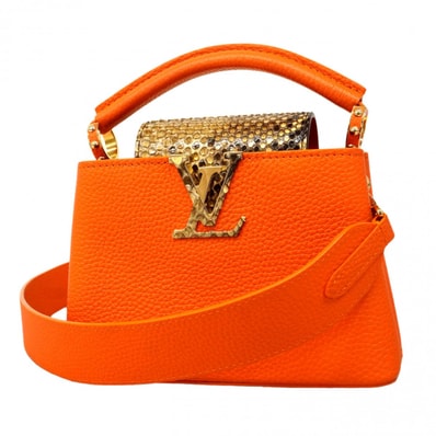 【6dc2954】ルイヴィトン ハンドバッグ トリヨン カプシーヌミニ N81210 パイソン ジョーヌトパーズインペリアル 2wayバッグ【中古】レディース