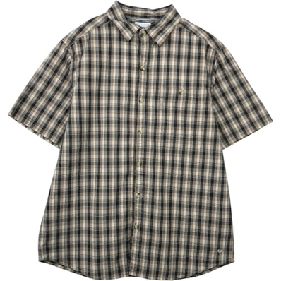 古着 コロンビア Columbia 半袖 ボタンダウン チェックシャツ メンズM相当/eaa655898