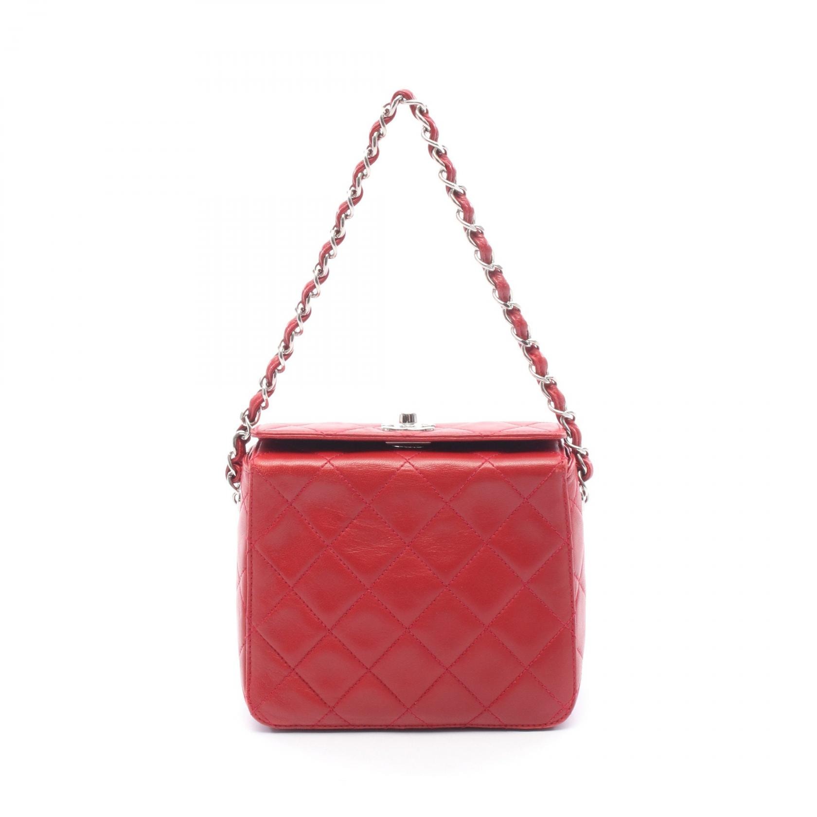 シャネル CHANEL マトラッセ ハンドバッグ バッグ ラムスキン(羊革) レディース レッド系 【中古】