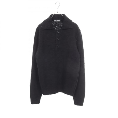 ドルチェアンドガッバーナ DOLCE & GABBANA ニット 長袖 ポロシャツ 衣料品 トップス ウール メンズ ブラック系 GXC14T 【中古】