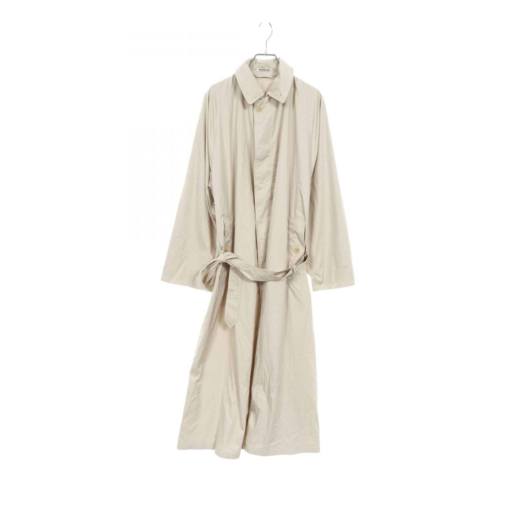 オーラリー AURALEE ステンカラーコート 衣料品 アウター ポリエステル メンズ ベージュ系 A20SC02LP 【中古】