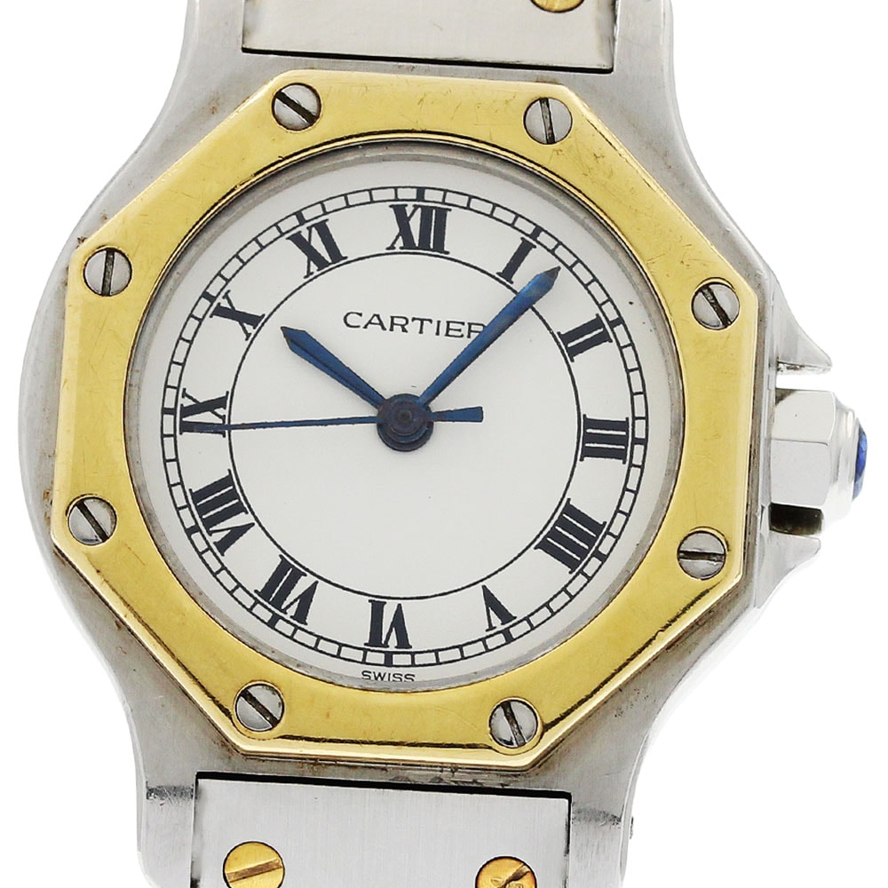 カルティエ サントスオクタゴンSM YGコンビ レディース 【中古】