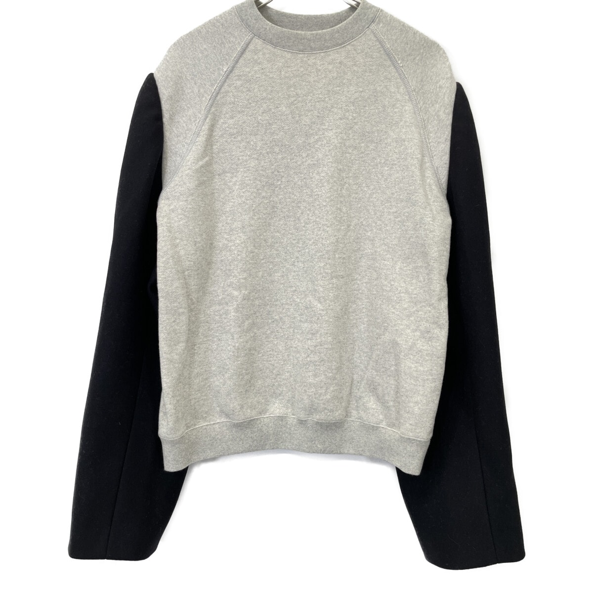 メゾンマルジェラ 19年製S67GU0001グレー×ブラック袖切替スウェット 46