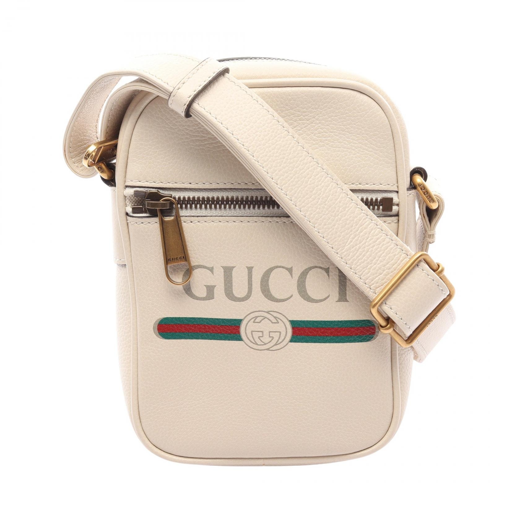 グッチ GUCCI ウェビングライン ショルダーバッグ バッグ レザー メンズ レディース ホワイト系 / マルチカラー 574803 【中古】