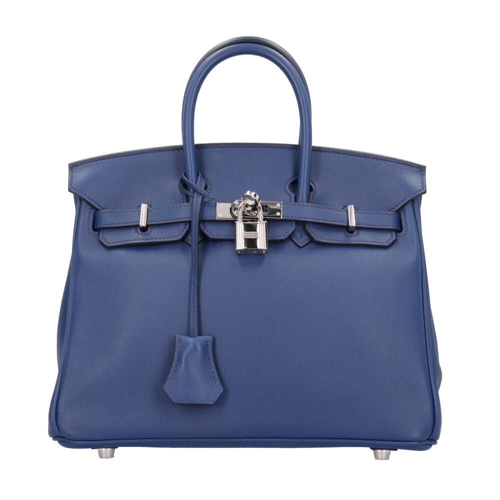 エルメス バーキン25 ハンドバッグ ヴォースイフト ブルー レディース HERMES  中古