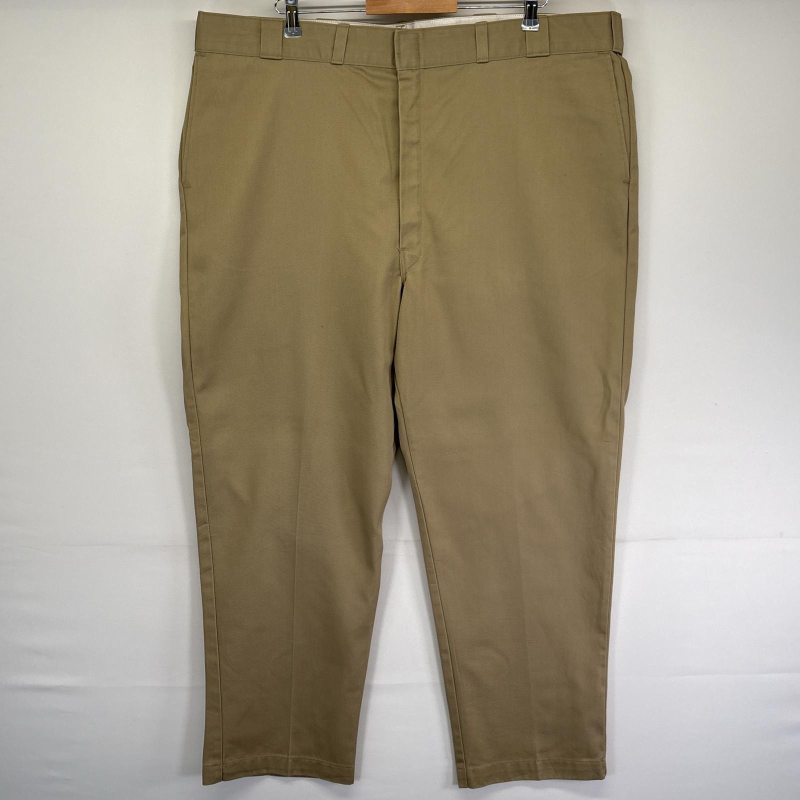 古着 80's~90's/80年代~90年代 ヴィンテージ ディッキーズ Dickies USA製 ワークパンツ チノパン ストレート w46 L32  ベージュ メンズ