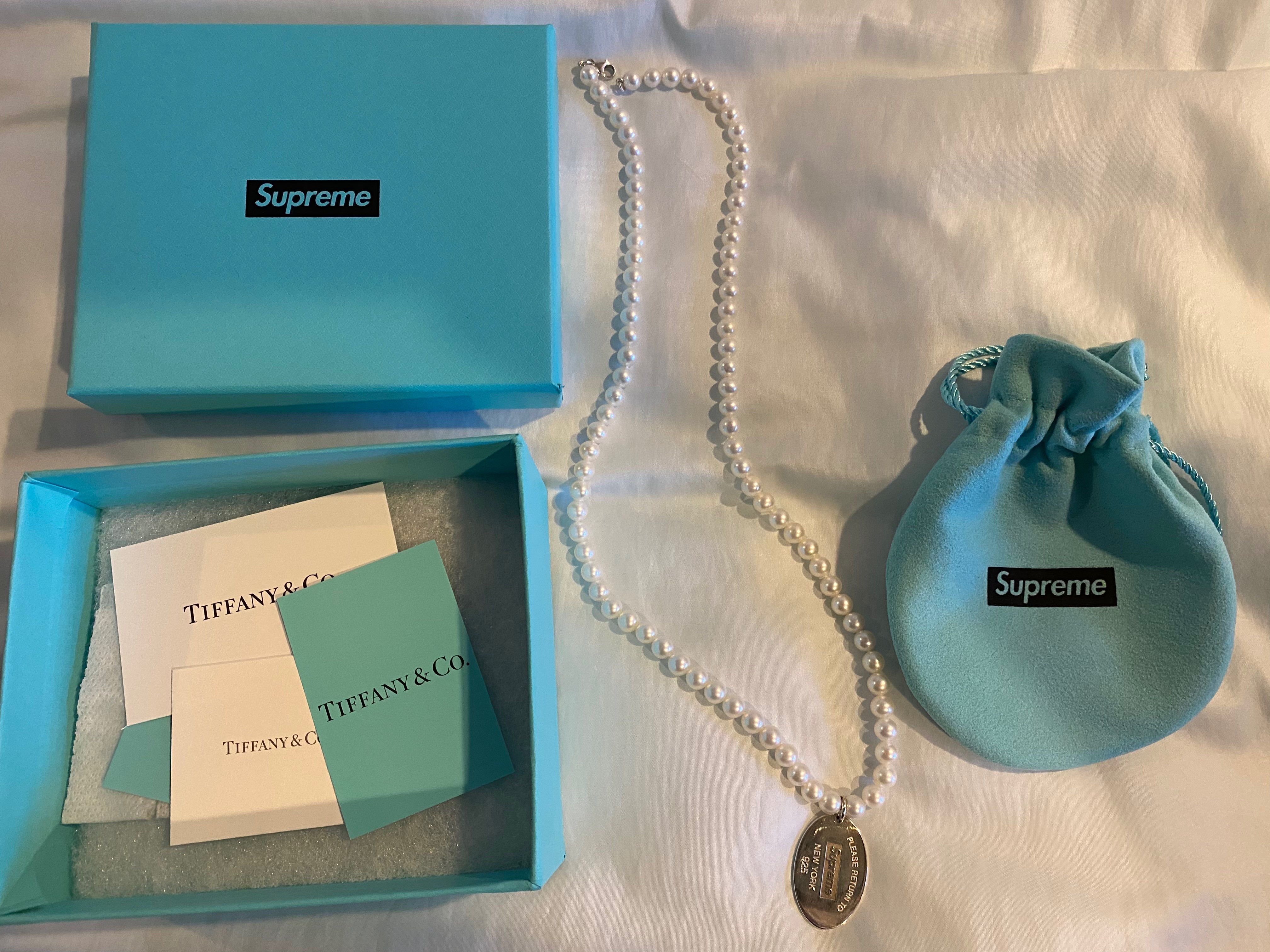 Supreme / Tiffany & Co. Return to Tiffany Oval Tag Pearl Necklace "Pearl"