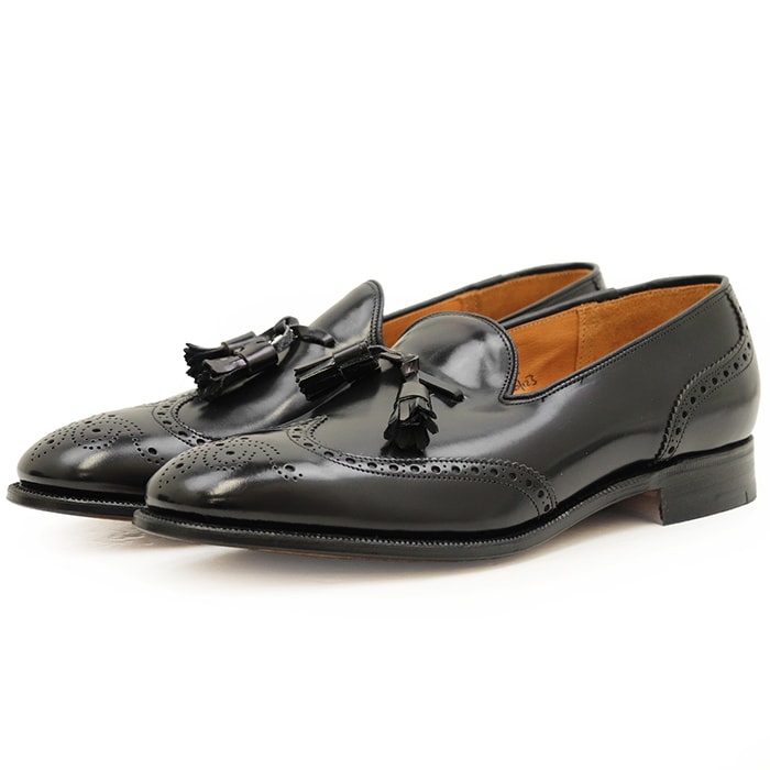 【希少/未使用】CHURCH'S チャーチ ヴィンテージタッセルローファー サイズ 70 F メンズ デッドストック 69ラスト MADISON BLACK BINDER ウィングチップ シューズ 靴 箱・袋付属 ブラック 黒 イギリス製