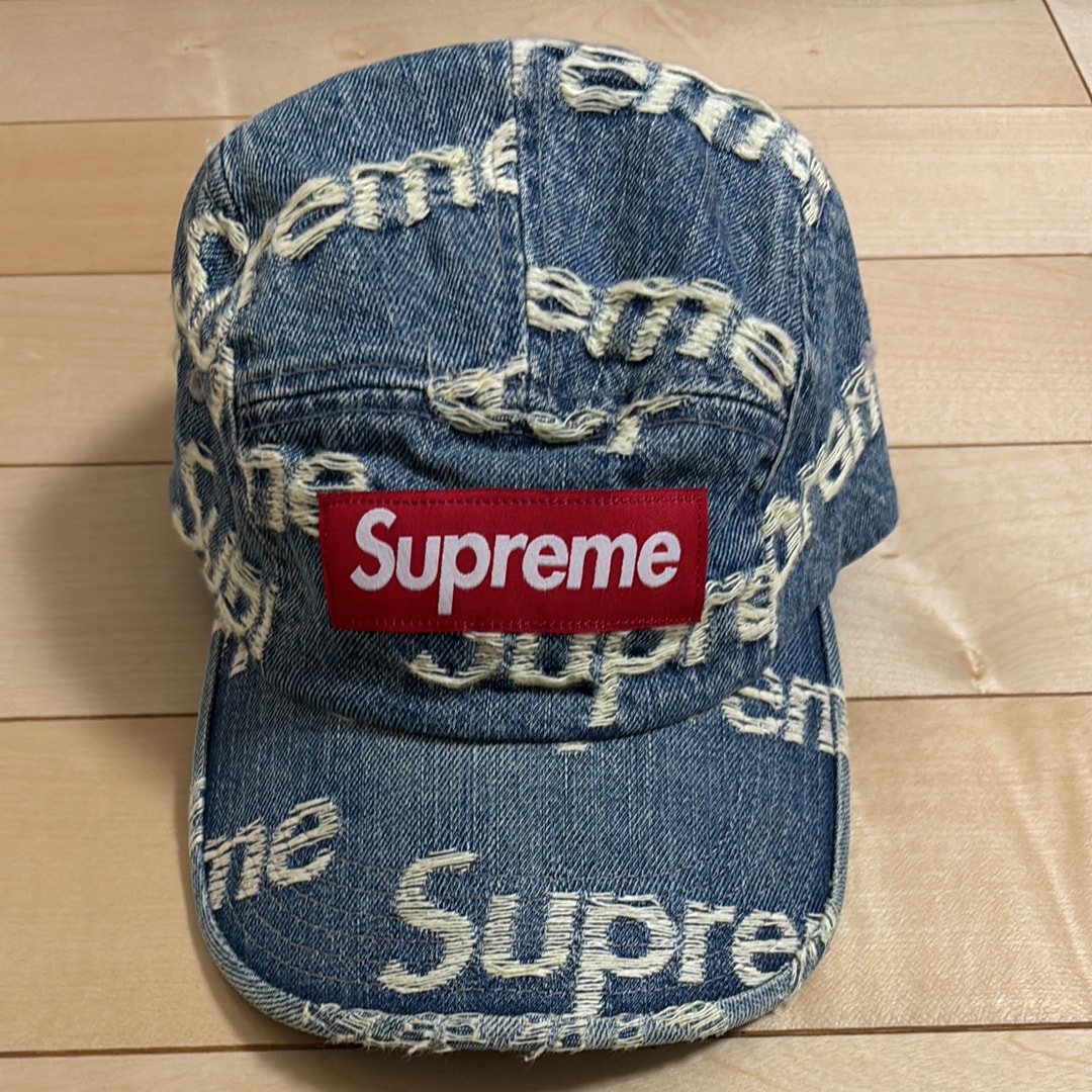 Supreme Handwriting Denim Camp Cap 