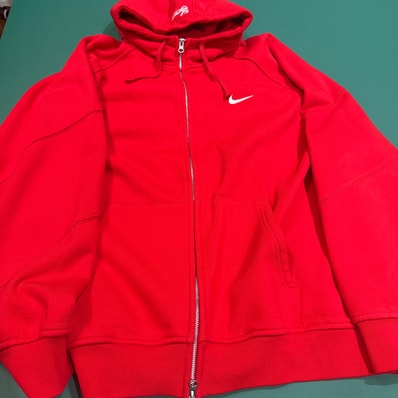 Supreme x Nike Zip Up Hooded Sweatshirt "Red"