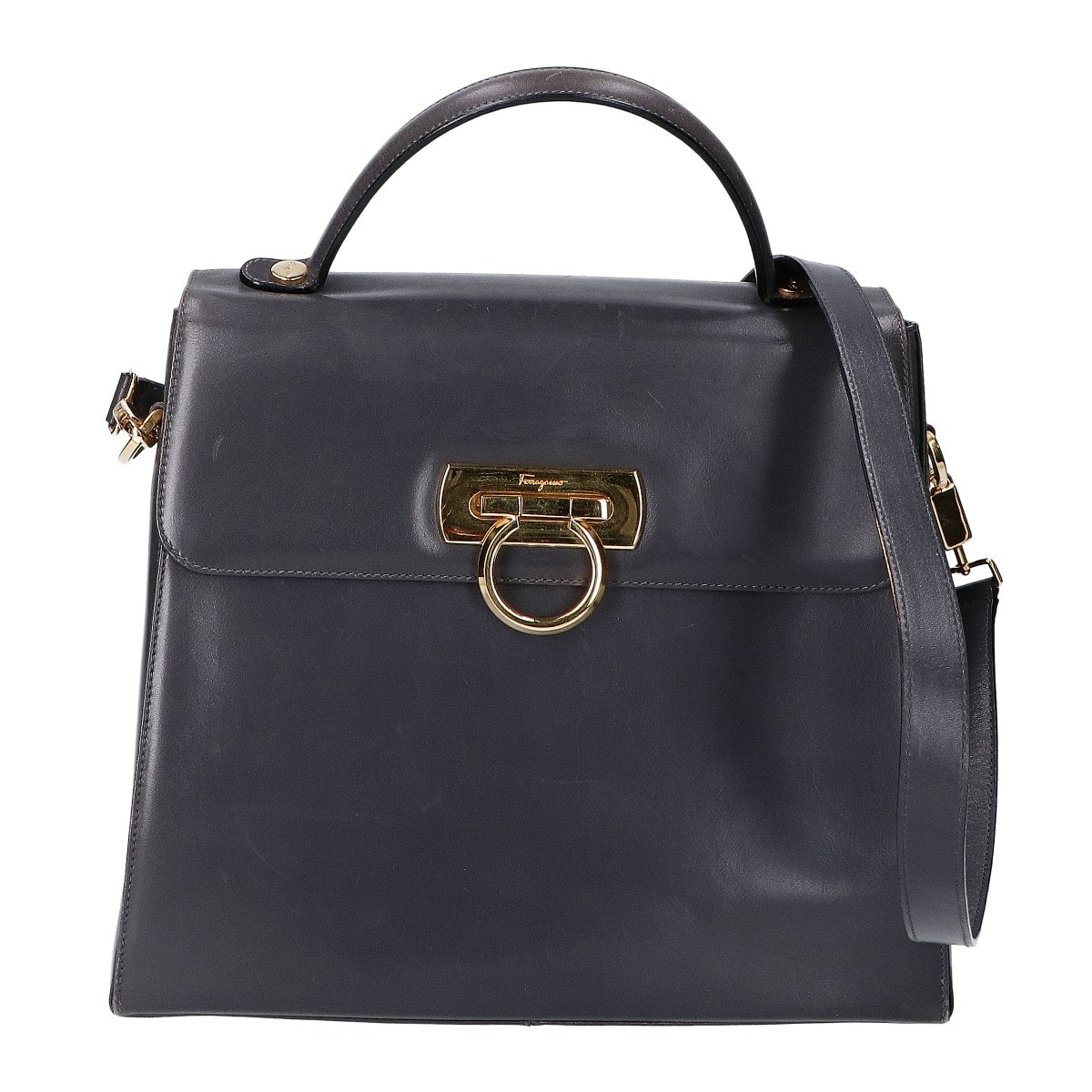 サルヴァトーレフェラガモ E210536 ガンチーニ トップハンドルバッグ