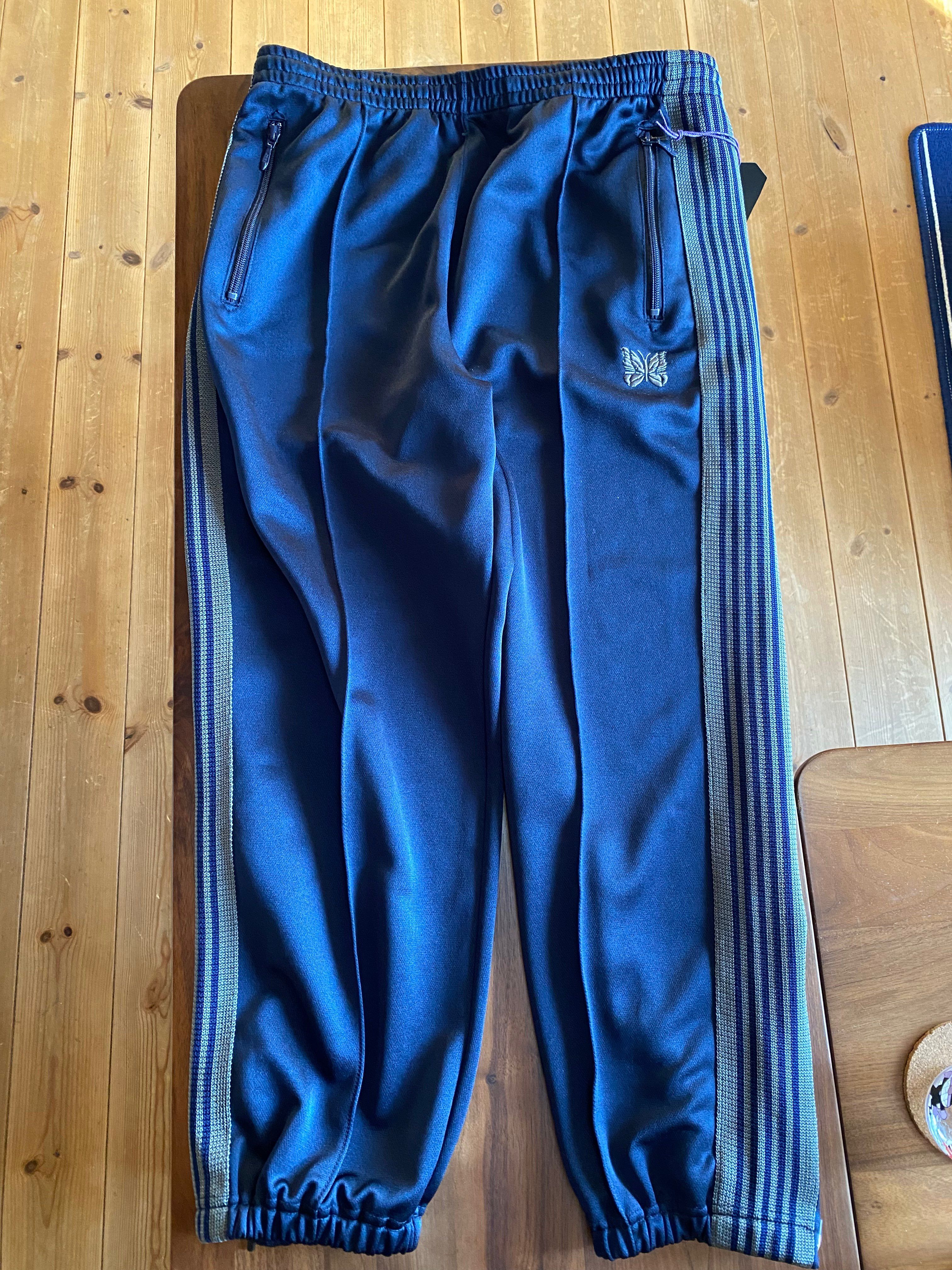 Needles ZIPPED TRACK PANT - POLY SMOOTH "Navy"