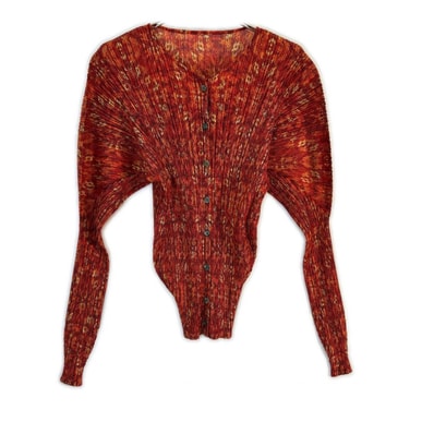 プリーツプリーズ PP14-JD484 レッド マーブル プリーツカーディガン 4