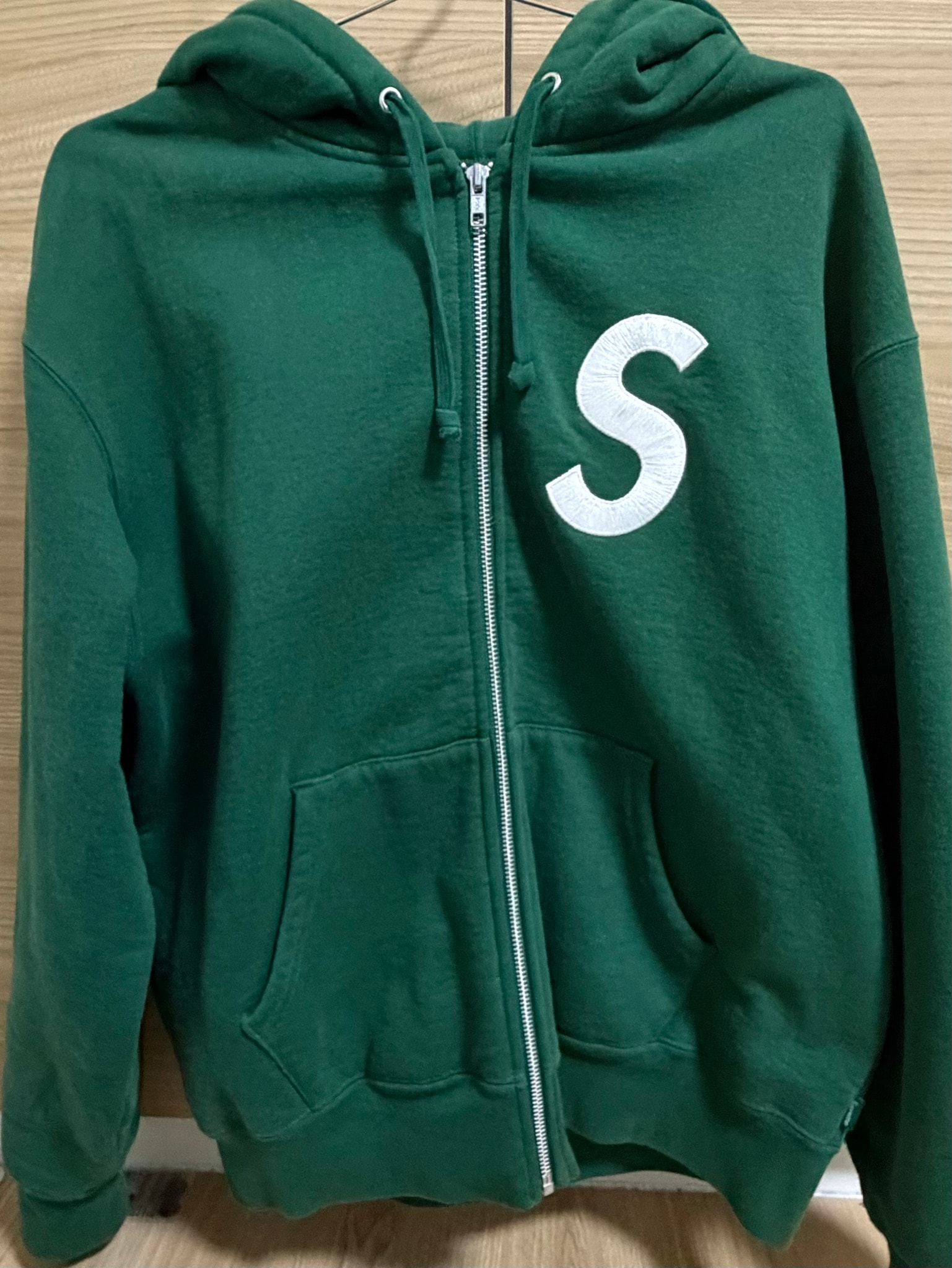 Supreme S Logo Zip Up Hooded Sweatshirt "Dark Green" (23FW)