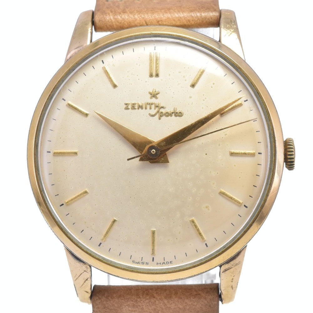 ゼニス ZENITH スポルト Cal.120 GP/レザー シルバー 手巻き メンズ 腕時計 Y#146277
