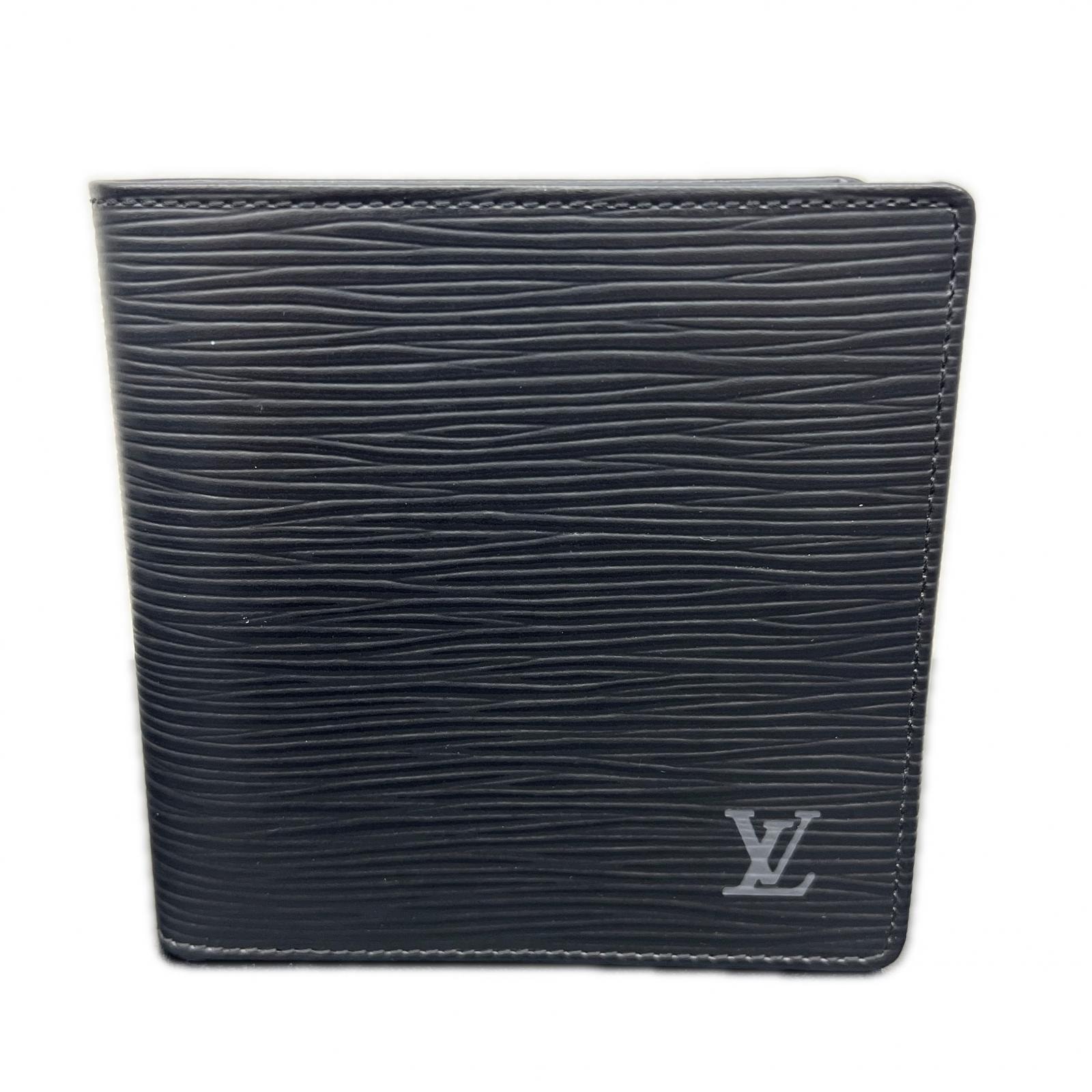 LOUIS VUITTON 展示品級 美品 ルイヴィトン ポルトフォイユ マルコ エピ ノワール 二つ折り財布 M63652 レザー VI0012 ブラック コンパクトウォレット LV SAランク 中古 鑑定済 ヴィトン財布