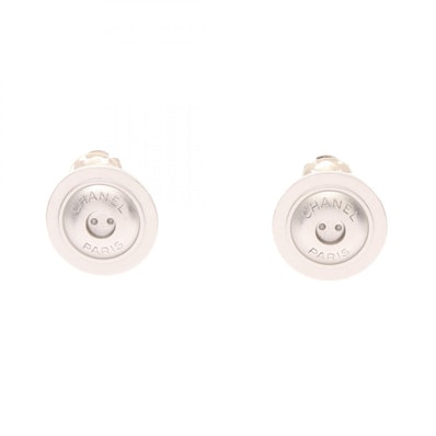 シャネル CHANEL ロゴ ボタン イヤリング ジュエリー ステンレススチール レディース シルバー系 【中古】
