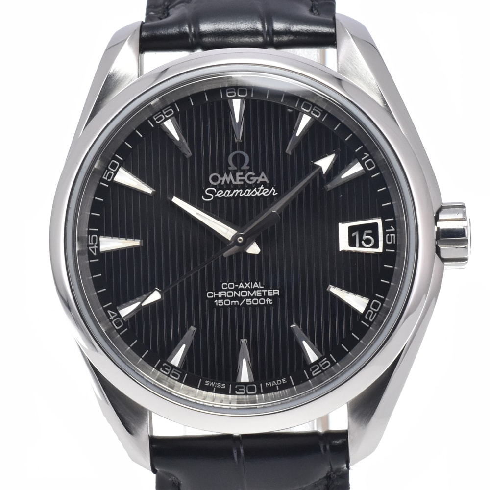 オメガ OMEGA 231.13.39.21.01.001 シーマスターアクアテラ デイト ブラック 自動巻き メンズ 美品 保証書付き 腕時計 I#147893