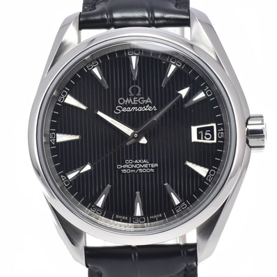 オメガ OMEGA 231.13.39.21.01.001 シーマスターアクアテラ デイト ブラック 自動巻き メンズ 美品 保証書付き 腕時計 I#147893